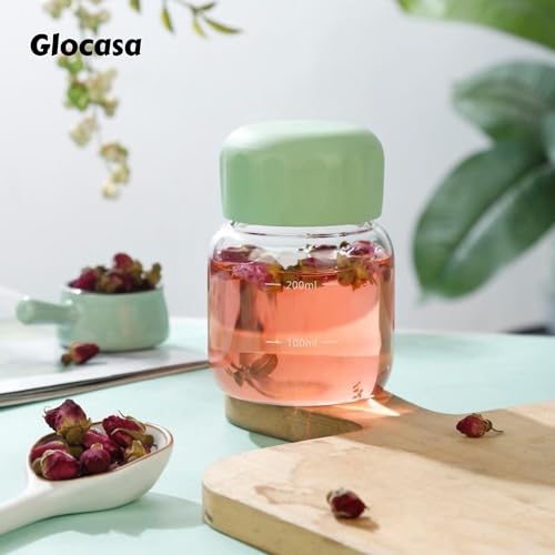 Image of 300ml Glass Storage Jars with Leakproof Lids Multipurpose Reusable Bottles for Juicing, Water, Smoothies - Modular Kitchen Organizer, Cookies Jar, BPA-Free & Travel Friendly Pack of 1 (multi colur)