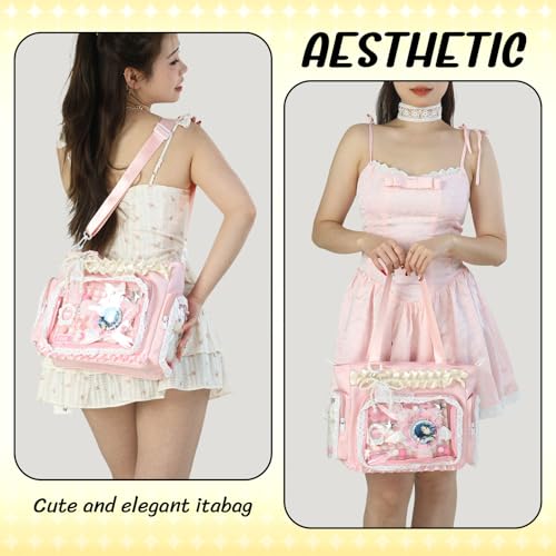 Bolso Tote Crossbody Kawaii con accesorios miniatura 3