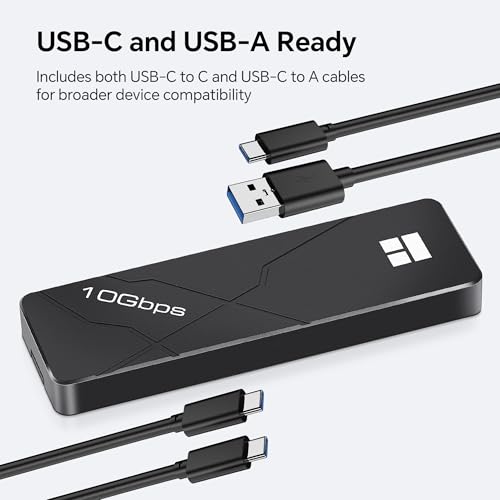 Image of TR HR-EB110 AC M.2 NVMe SSD Enclosure, 10Gbps USB-C Aluminum Case | Fits 2230-2280 M.2 NVMe SSDs and includes USB-C /USB-A cables for backups, file transfers, and external storage