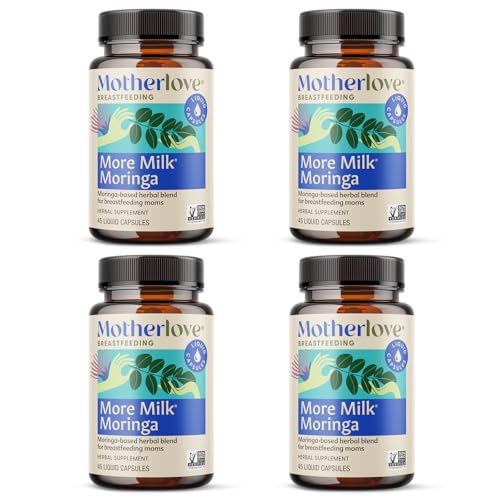Motherlove More Milk Moringa (180 Liquid caps) Moringa-Based Lactation Supplement to Support Breast Milk Supply—Non-GMO, Organic Herbs, Vegan, Kosher