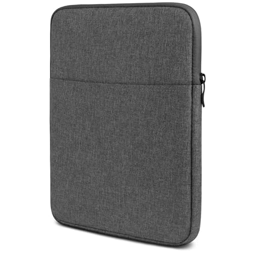 moex Tablet Hülle für Doogee T30E Tasche mit Reißverschluss & Fach für Zubehör, Nylon Stoff Sleeve weich Gepolstert, Schutzhülle Minimalistisch Dash Hülle, Dunkelgrau