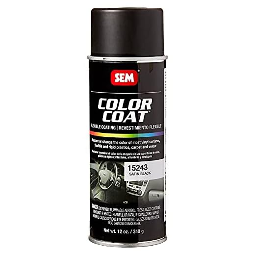 SEM Paints SEM15243 Satin Black Color Coat Aerosol 12 Ounce (Pack of 1)