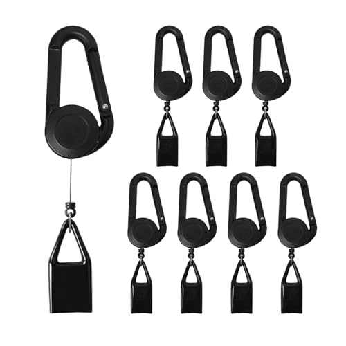 GTYHH Mousqueton pour Briquet 8 Pièces, Étui pour Briquet Noir, Support pour Briquet Rétractable, Étui pour Briquet Anti-Perte Extérieur, Accessoires pour...