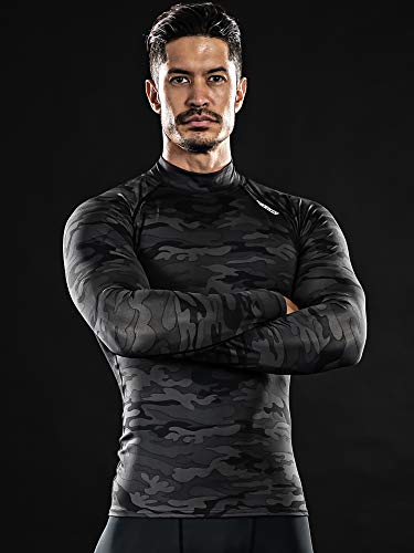 DRSKIN Men's Long Sleeve Compression Shirts Top Sports Workout Running Athletic Base Layer Dry Thermal Winter (SMBB34, L)
