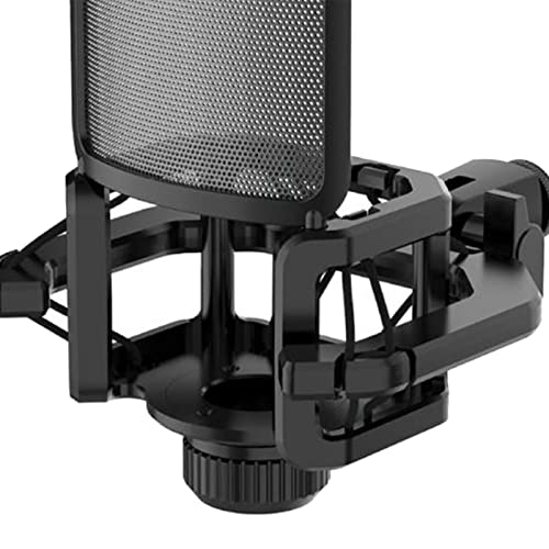 Image of Microphone Shock Mount Suspension for Condenser Microphone Broadcasting Black