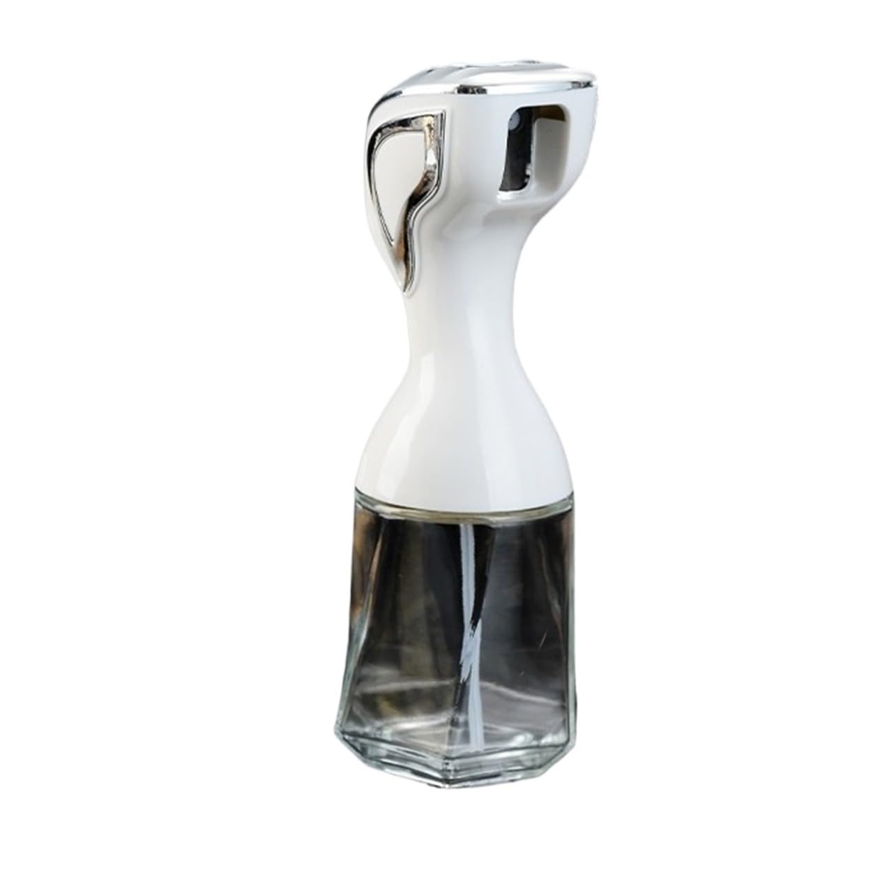 VHdryEDT Frying Oil Dispenser Liquids Glass Household Olive Oil Sprayer Push Type For Air Fryer Salad Baking Countertop Bbq(Silver)