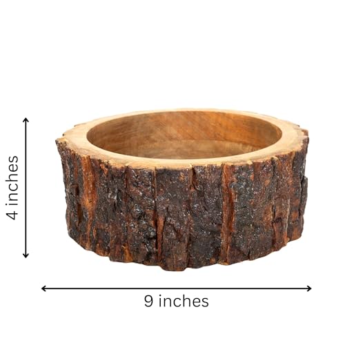 Cuenco de madera para exposición decorativa y servicio de alimentos 3