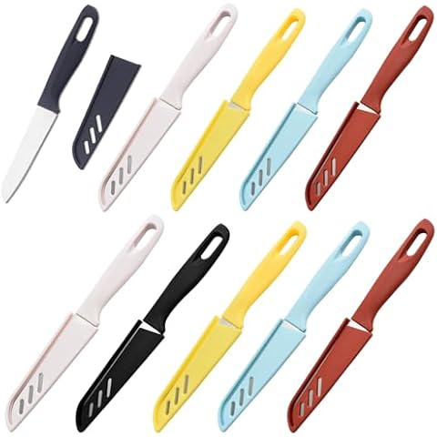 20 pieces Paring knife, Paring Knives Ultra Sharp Vegetable and Fruit Knife with Sheath Cover, Rust Proof Stain Resistant Steel Small Kitchen Knife, include 10PCS Peeling Knives and 10PCS Knife Sheath Cover