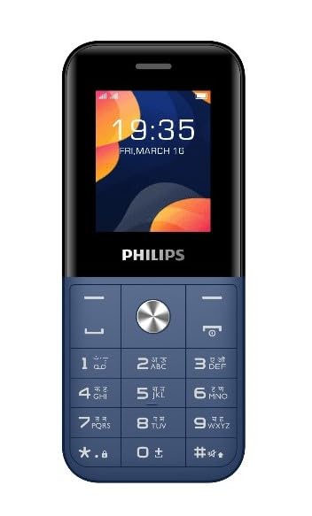 Image of PHILIPS All-New E2102 Sleek & Stylish |Keypad Mobile with 1.77 inch Screen|1000 MAH Battery | 2030mm Speaker| Wireless FM | Bright Torch| Digital Camera|Blue