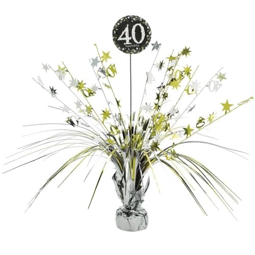 Amscan Sparkling Celebration 40th Birthday Spray Centerpiece, 18
