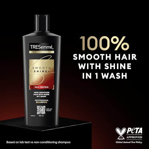 Image of TRESemme Smooth Shine+ Shampoo 180ml With Vitamin H and Silk Protein | Salon-Smooth Silky Hair| Shiny and Smooth Hair | Intense Hydration