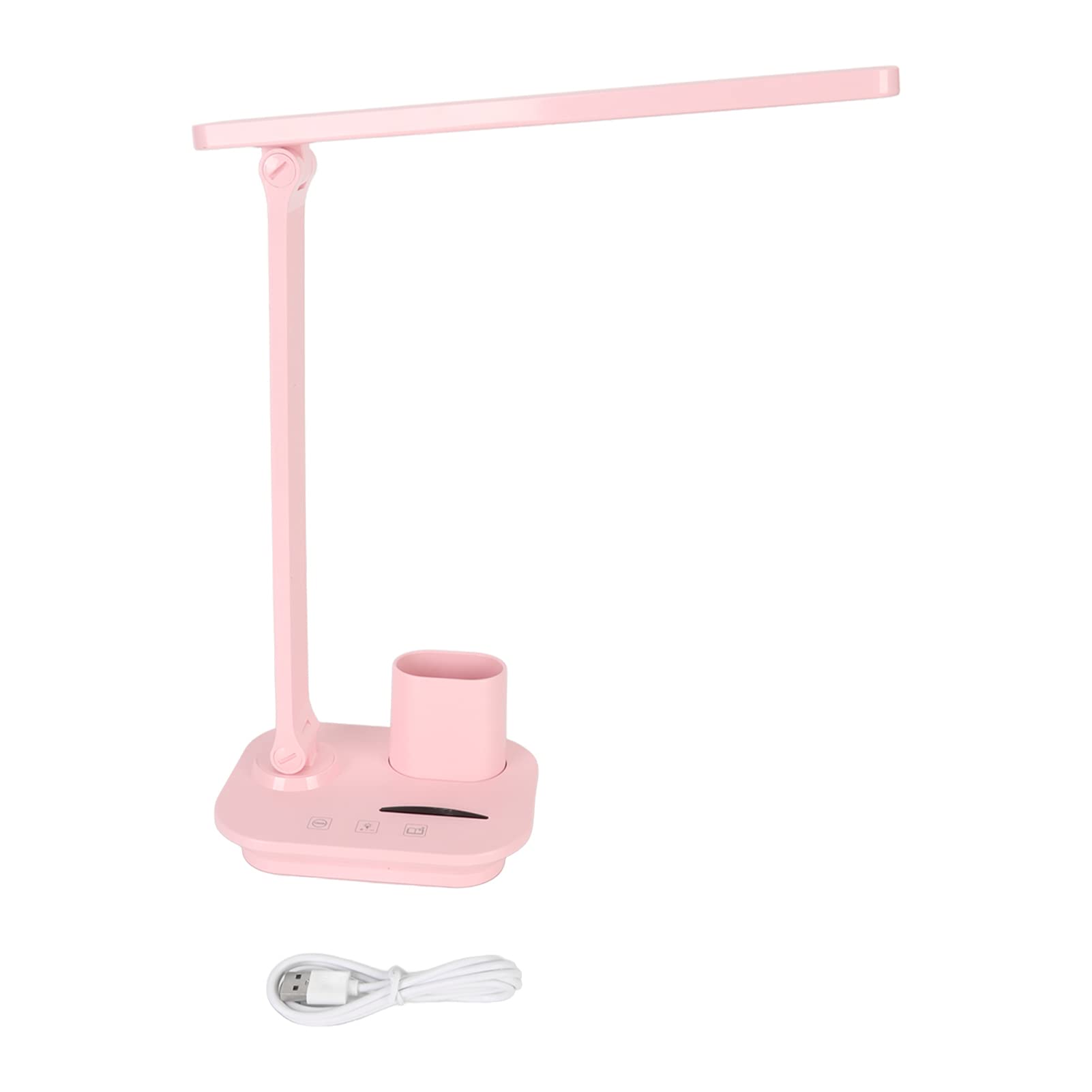 Lámpara de escritorio LED,3 Colores Regulación Continua Control Táctil Protección Ocular LED Luz de Lectura Lámpara de Mesa para Dormitorio Lámpara de Estudio con Portalápices para Universidad(Rosa)