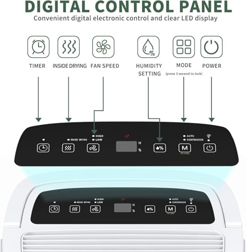 Image of 80 Pints Energy Star Dehumidifier with Drain Hose and WIFI for Large Spaces up to 5,000 Sq.Ft, Auto Defrost & Continuous Drainage - Ideal for Home Basements, Bathroom, and Bedroom