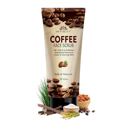Image of INTIMIFY Coffee Face Scrub For Glowing Skin, Provides Exfoliation and Skin Refresh, Removes Dead Skin, Blackheads, for Women & Men - 100g