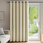 Deconovo Room Divider 78x114 Inch Curtain Thermal Insulated Window Treatment Energy Efficiency Soft Pair Curtain Blackout Curtain for Living Room Beige Set of 1
