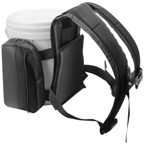 Backpack for 5 Gallon Buckets (Black) Fits for Fishing, Hunting, Picking Apples, Baseball and More Storage- Universal Bucket Storage Bag, Adjustable Shoulder Strap