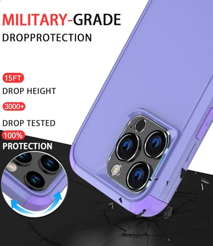 Image of Diverbox for iPhone 16 Pro Case [Shockproof] [Dropproof] [Tempered Glass Screen Protector + Camera Protectors] Heavy Duty Protection Phone Case Cover for Apple iPhone 16 Pro (Purple)