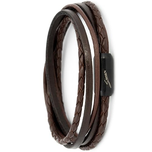 Simaru Echtleder- /Wickelarmband für Damen & Herren mit Magnetverschluss