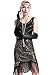 Produktbild BABEYOND Retro 1920s Stil Damen Kleid Karneval Flapper Kleid V Ausschnitt Troddel Gatsby Mottoparty Damen Kostüm Kleid (Etikette XL/ UK18/ EU46, Schwarz und Gold)