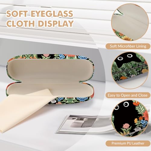 Image of Glasses Case Hard Shell,Portable Protective Eyeglasses Case, Eyeglass Holder Box with Cleaning Cloth, for men women