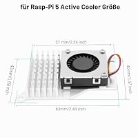 Active Cooler für RasPi 5 Binghe Aktiver Lüfter Aktiver Radiator Kühler mit temperaturgesteuertem Gebläse Lüfter Aluminium Kühlkörper Kompatibel mit RasPi 5 – Ansicht 6