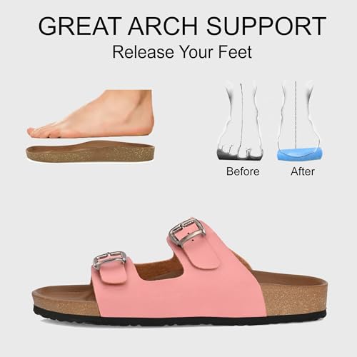 Image of Centrino Women's Berkin-Style Slip-On Sandals | Open Toe Design | Soft PU Footbed | Lightweight & Comfortable | Arch Support | On-Grip Sole | Casual Outdoor Wear (9226)