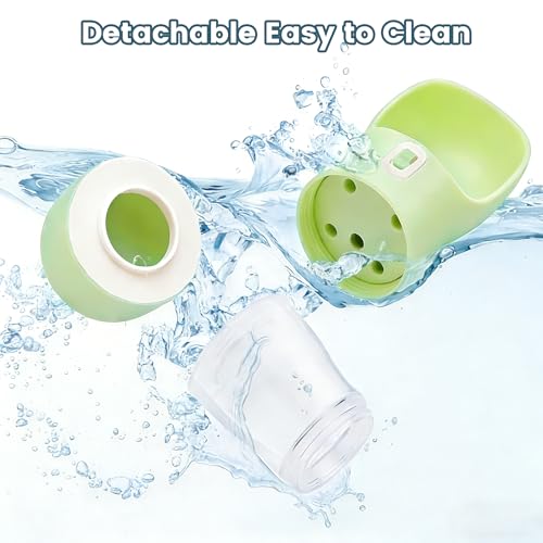 Image of Portable Dog Water Bottle - 2in1 Dog Water Dispenser Bowl & Food Container | Dishwasher Safe Leak Proof Dogs Water Bottle Bowl for Pet Cat Puppy Outdoor Walking Hiking Travel - Green