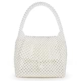 Grandxii Pearl Purse Tote Handbag Beaded Bag Evening Party Shoulder Bag For Women With Pearl