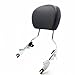 HTTMT 501-005+T- Adjustable Chrome Backrest Sissy Bar w/Leather pad w/Hollow Mounting Plate Compatible with ALL YEAR Harley Touring FLHR- Road King FLHX- Street Glide