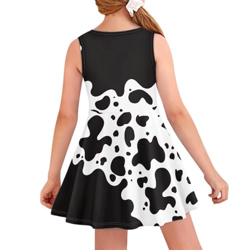 Sleeveless Dress for Girls Midi Length Dresses A-Line Skater Dresses,Size 6-16 Years2