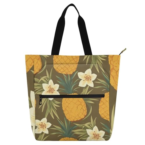 Sac fourre-tout ananas avec fermeture éclair pour transporter vos livres