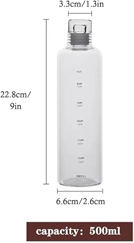 Miniatura 2 de Botella de agua de vidrio de 18 onzas, botella de agua de vidrio de borosilicato, sin BPA, con funda antideslizante, botella de bebida reutilizable,