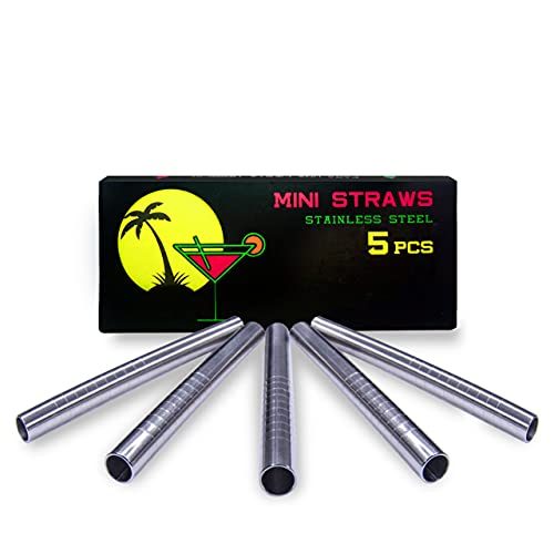 Escobar Accessoires 5 Mini-Strohhalme 70 mm aus hygienischem Edelstahl