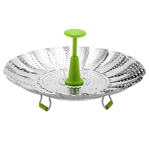 Soporte de vapor de acero inoxidable, soporte de vapor plegable y extensible – Insertos de cocción al vapor de acero inoxidable en forma de fuga de cocción al vapor de acero inoxidable para coche