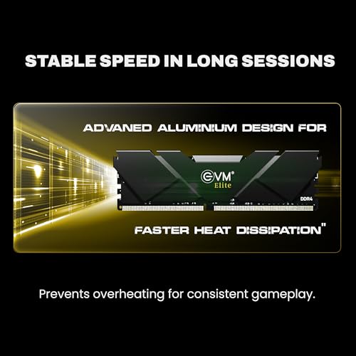 Image of EVM Elite 32GB DDR4 3200MHz Gaming Desktop RAM | Intel XMP & AMD Expo Compatible | High-Performance PC Memory Module with Aluminum Heat Sink | Low Voltage 1.2V | 10-Year Warranty (EE32G32DT)