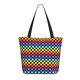 Utilisation polyvalente : le joli sac fourre-tout est un excellent compagnon pour le shopping, les sorties à la plage, les voyages, les séances de gym ou toute autre activité. Son design chic et minimaliste se coordonne parfaitement avec toutes les tenues, ce qui en fait un ajout essentiel à votre collection de sacs à main à imprimé damier arc-en-ciel pour femme