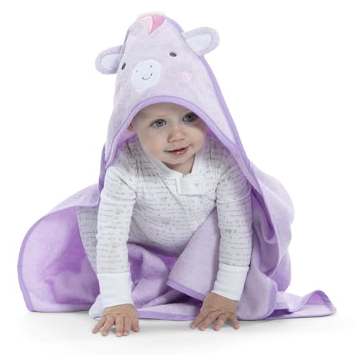 Image of Delta Children Baby /Infant Hooded Bath Towel - Super Soft and Absorbent- Newborn Essential - Ideal Baby Registry /Shower Gift for Boys and Girls, Light Purple Unicorn