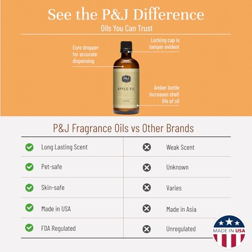 P&J Trading Fragrance Oil | Apple Pie Oil 100ml - Candle Scents for Candle Making, Freshie Scents, Soap Making Supplies, Diffuser Oil Scents