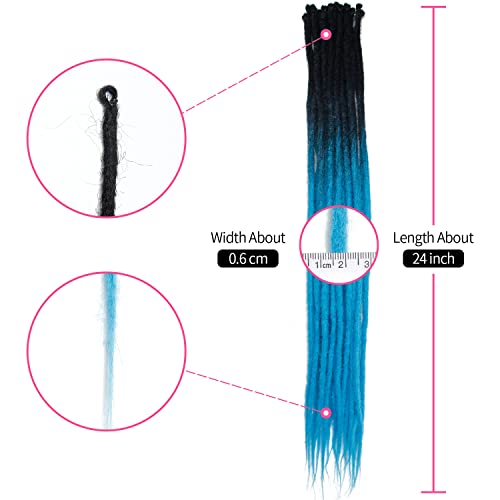 Extensiones de dreadlocks hechas a mano, 20 mechones de trenzas de ganchillo de 0.6cm 6
