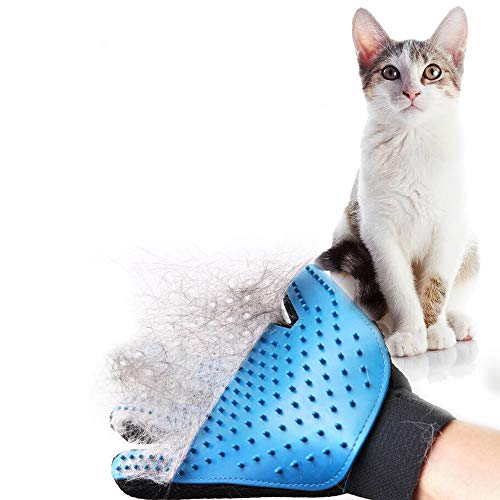 Image of Pet Grooming Glove Gentle Deshedding Brush Glove Efficient Pet Hair Remover Mitt - Perfect for Dogs & Cats with Long & Short Fur - 2 Pack