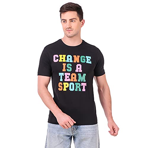 Image of Stories.Label Cotton Printed T-Shirts for Men in Regular Fit and Round Neck