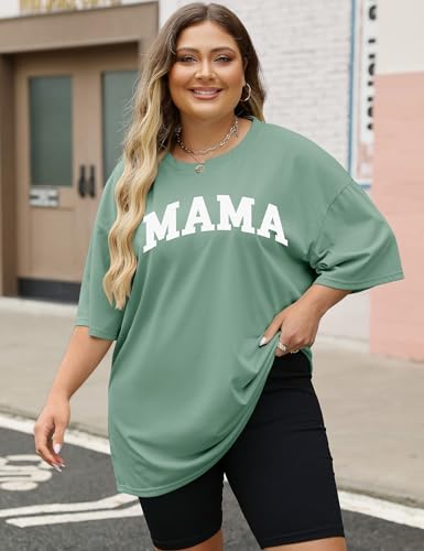 LOMON Oversized T Shirts for Women Short Sleeve Crewneck Summer Tops Loose Casual Mama Shirts Basic Tee4