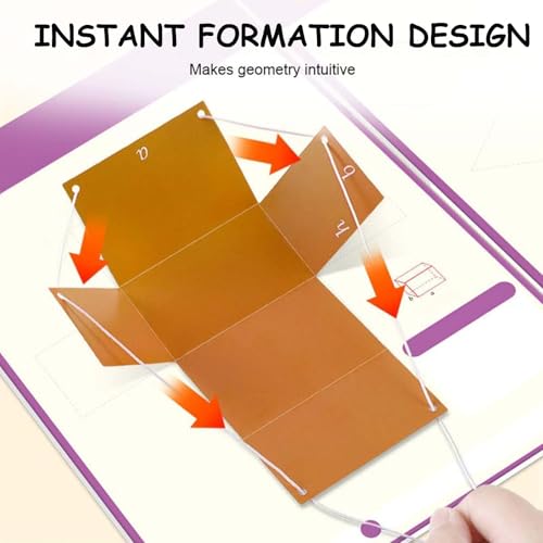 Pull String 3D Geometrys Learning Book, 3D Geometry Learning Book Sensorik Spielzeug Kinder, Geometriebuch Schulmaterial Geometrie Learning Quiet Book Geschenk für Jungen und Mädchen