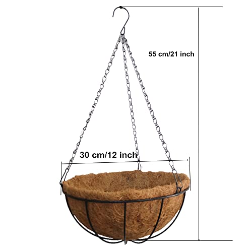 Silk Azalea Flower Hanging Basket With Chain Hanging Artificial Rhododendron Flowers For Outdoor Home Decoration (Big Basket With Artificial Flower) #TOP3