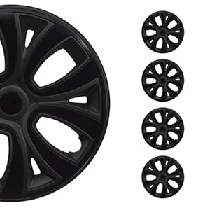 OMAC 4X Radkappen Radzierblenden Radblenden 15" Zoll Stahlfelgen Matt Schwarz-Schwarz