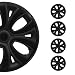 OMAC 4X Radkappen Radzierblenden Radblenden 15" Zoll Stahlfelgen Matt Schwarz-Schwarz