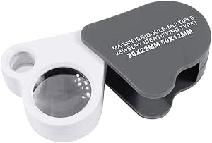 Amazon.com: Magnifying Glass 30X 50X for Jewelry Coin Inspection Pocket ...
