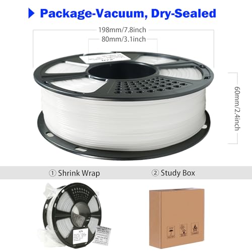Image of PLA Filament Glow in The Dark, 3D Printer Filament 1.75mm, 1KG Glow PLA Filament Luminous (Glow White)