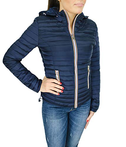 Chaqueta de plumón para mujer informal Evoga ligera repelente al agua con capucha