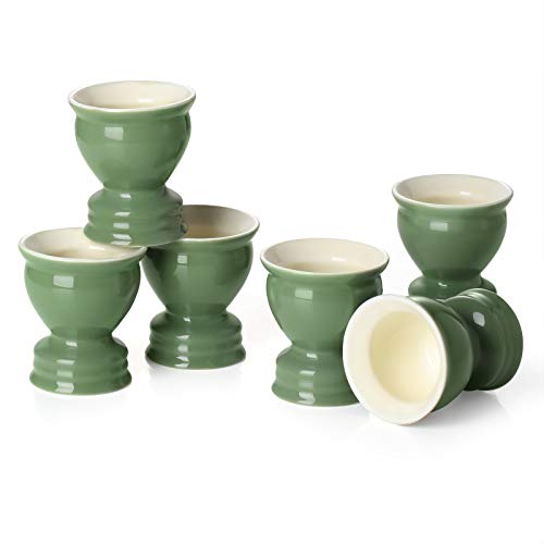 DOWAN Porcelain Egg Cups Egg Serving Cups Egg Holders for Hard Boiled EggsSoft Boiled Eggs Dishwasher Safe Utensil Kitchen Décor for Breakfast Brunch Kitchen Easter Party Set of 6